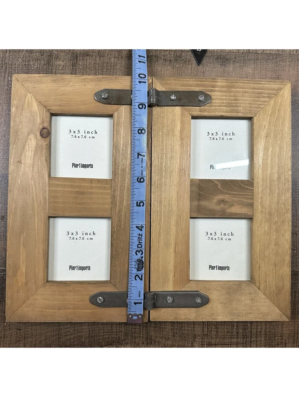 Pier 1 Imports Wooden Hinged Double Picture Frame